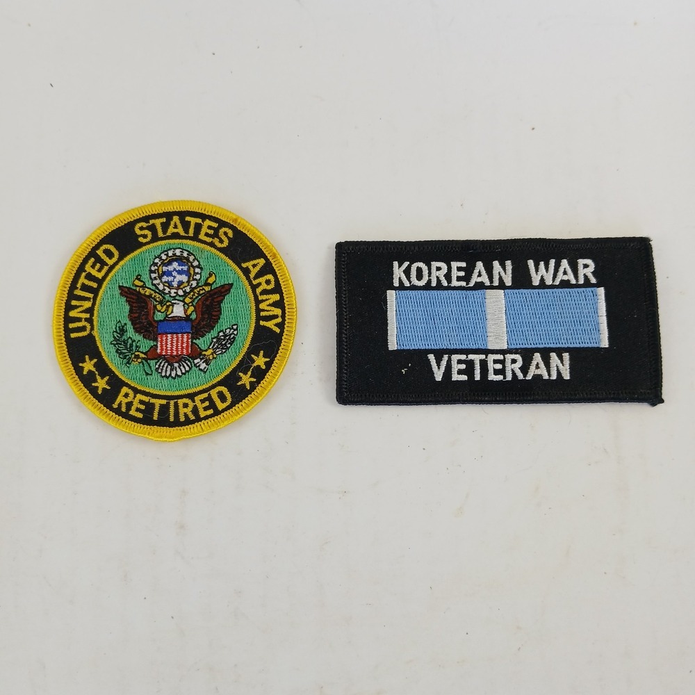US Army Retired Patch Korean War Veteran Embroidered USA Military Hat Cap Jacket